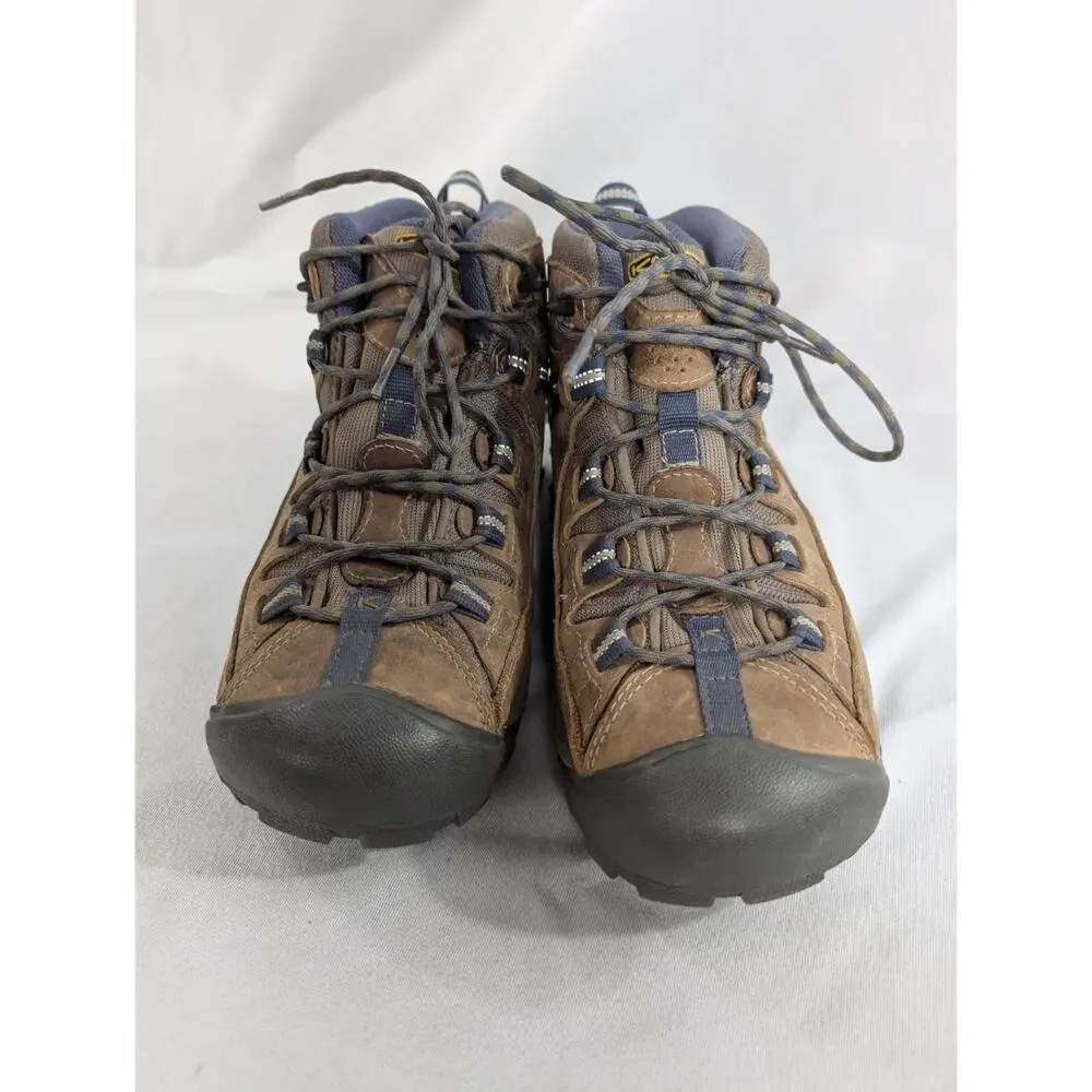 KEEN Targhee II Mid Waterproof Womens 9.5 Brown Leather Hiking Boots 5217-SBFS